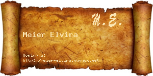 Meier Elvira névjegykártya
